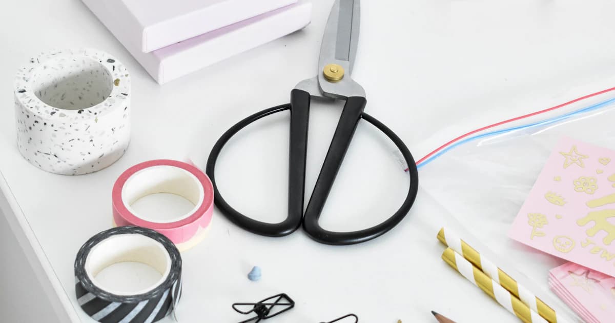 Props and materials arranged for a product photography session