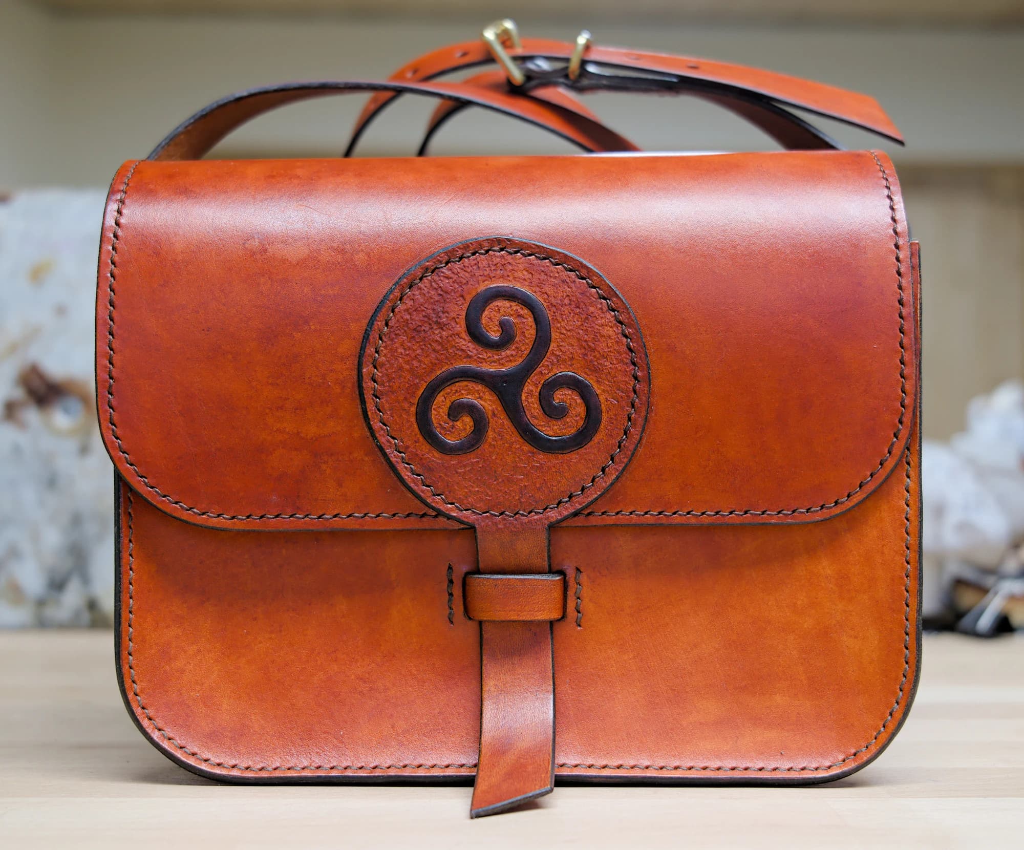 Original photo of a leather satchel